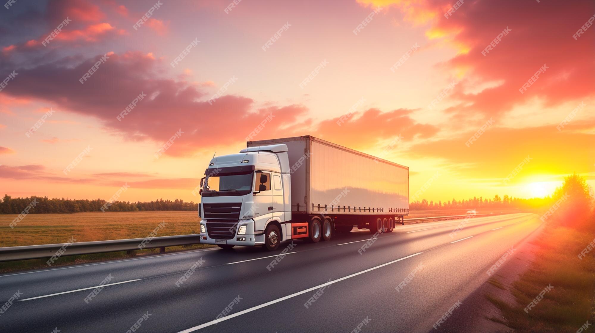 Premium AI Image The Truck Is On The Highway Transportation Concept premium-ai-image-the-truck-is-on-the-highway-transportation-concept