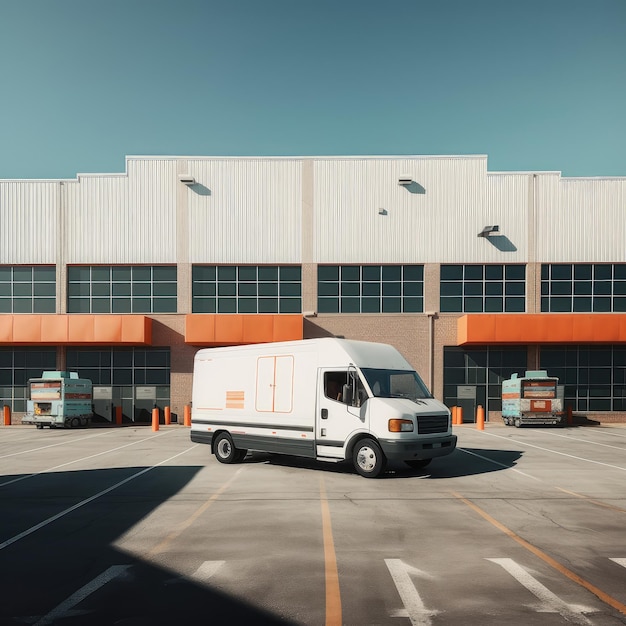 A truck is parked in front of the plant