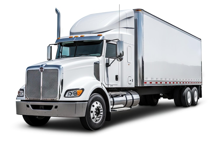 Photo truck isolated on white