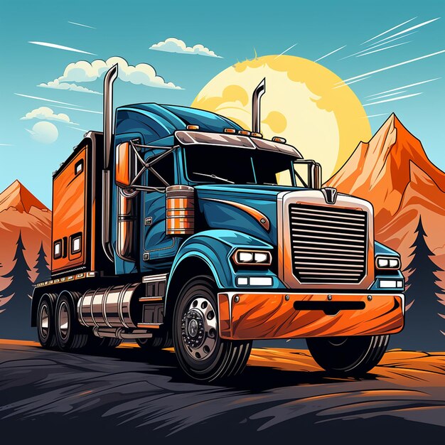 Photo truck logo cartoon