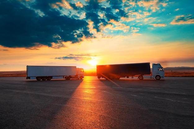 Truck,lorry and transport concept.Logistic industry and delivering conceptual image.