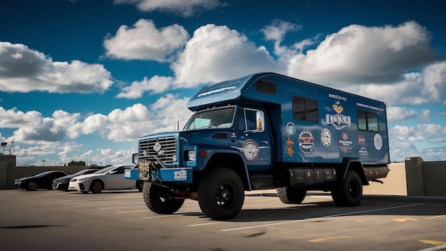 Truck parked in an open parking lot