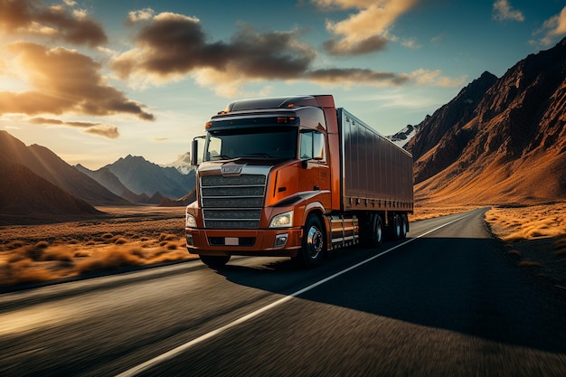 Photo truck on road at night