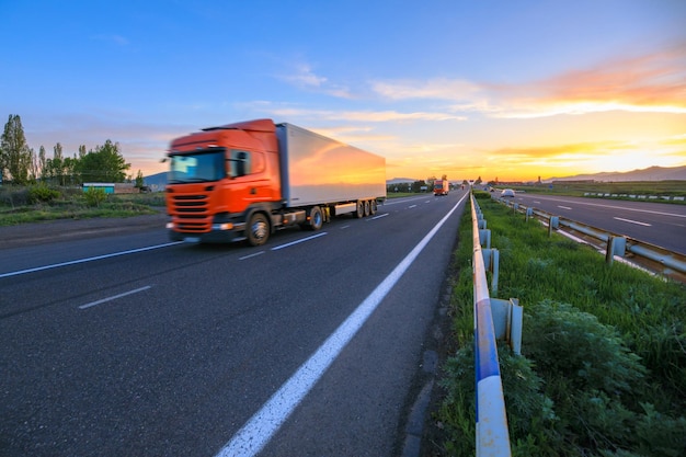 Truck on road