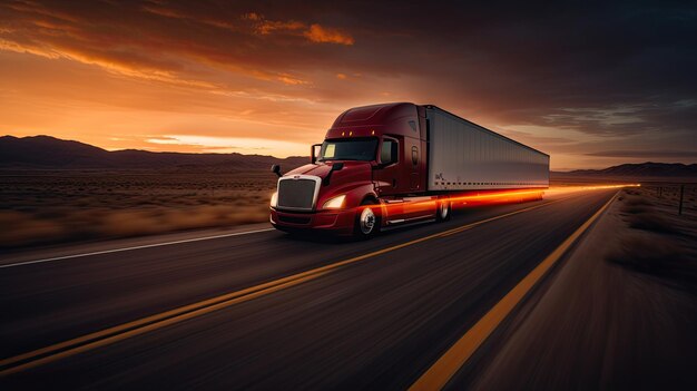 Truck speeding on road delivery