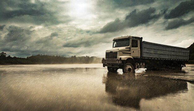 truck that travels on dirt roads mud and muddy streams