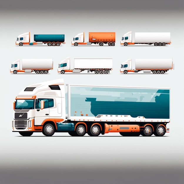 Photo truck vector illustration hauling power striking truck vector illustration