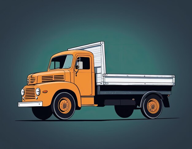 Photo truck vector on a neutral background