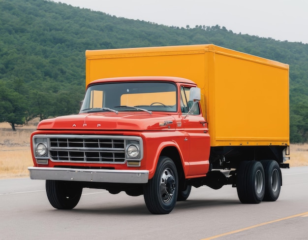 Truck vector on a neutral background