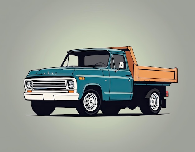 Photo truck vector on a neutral background