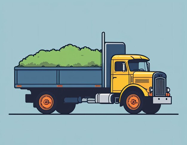 Photo truck vector on a neutral background