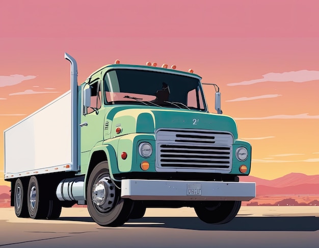 Photo truck vector on a neutral background