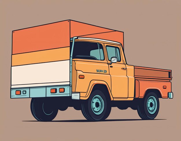 Photo truck vector on a neutral background