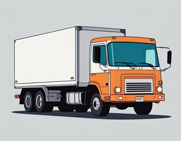 Truck vector on a neutral background