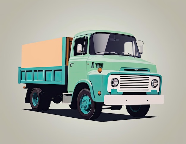 Photo truck vector on a neutral background