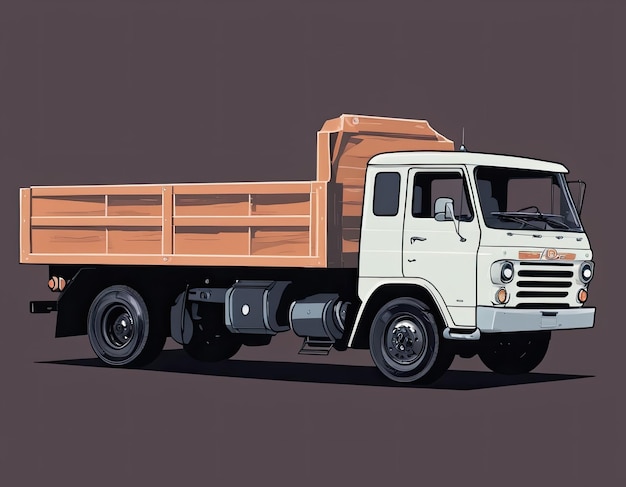 Photo truck vector on a neutral background