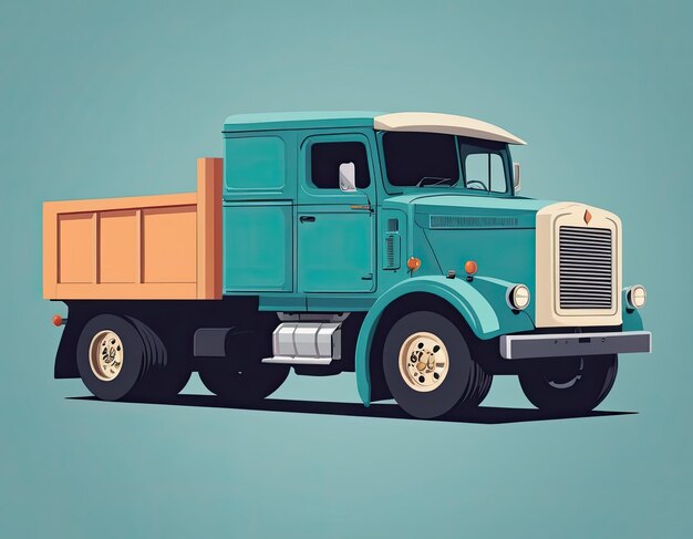 Photo truck vector on a neutral background