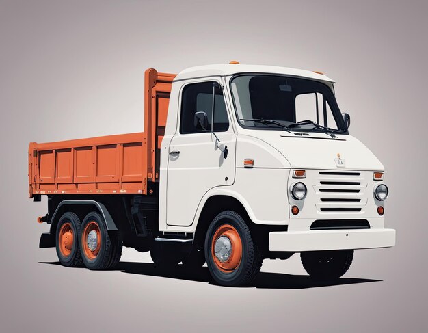 Photo truck vector on a neutral background