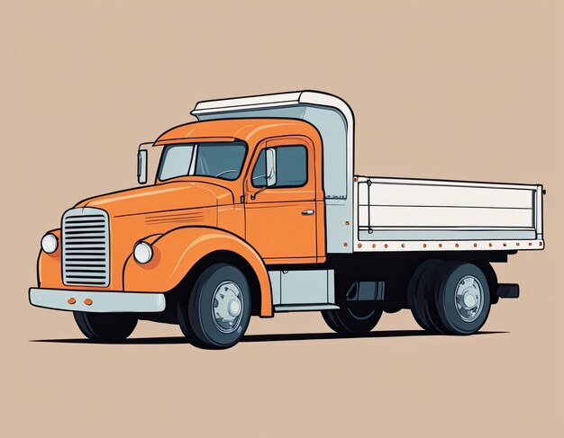 Photo truck vector on a neutral background