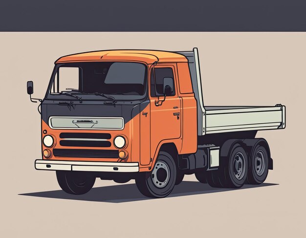 Photo truck vector on a neutral background