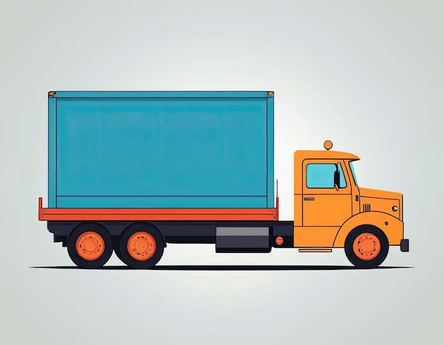 Photo truck vector on a neutral background