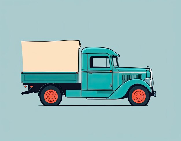 Photo truck vector on a neutral background