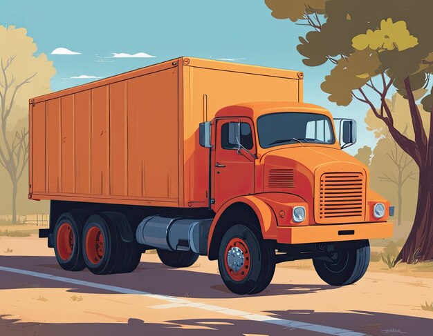 Photo truck vector on a neutral background