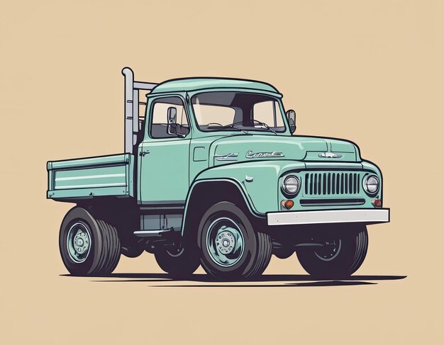 Photo truck vector on a neutral background