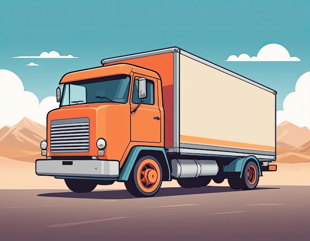 Photo truck vector on a neutral background