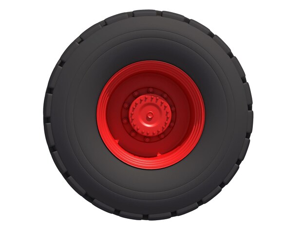 Truck Wheel 3D rendering on white background