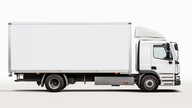 Photo truck in white background ai generated image