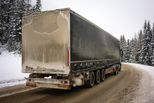 Truck on the winter road