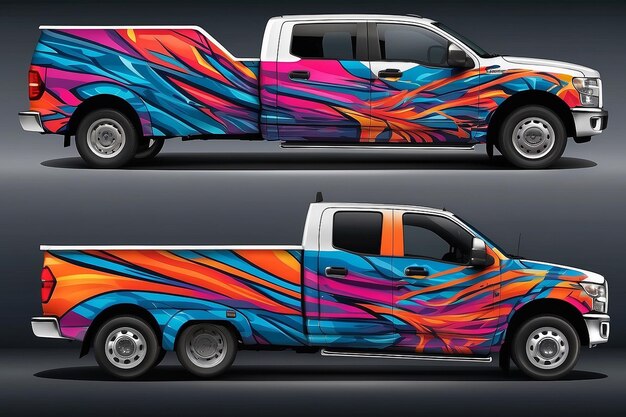 Truck wrap design vector abstract achtergrond voor voertuig vinyl branding