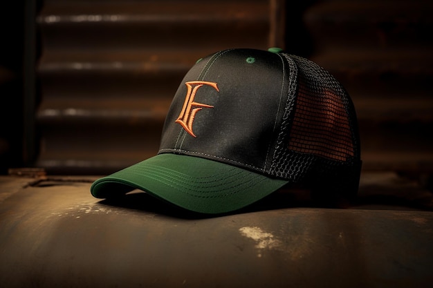 Foto trucker hat mockup with distressed mesh