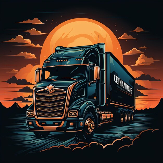 Foto logo del trasporto su camion