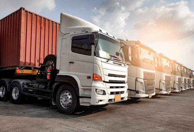 Trucks Parked Lined Up