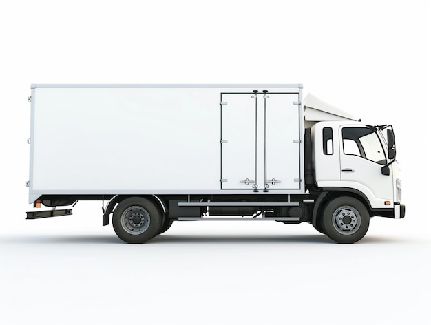Trucks on white back