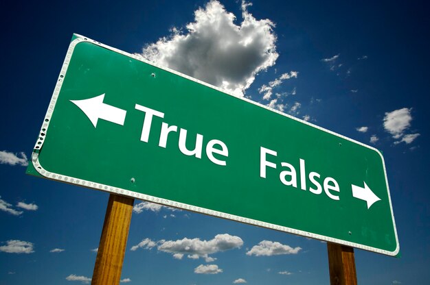 True False Road Sign