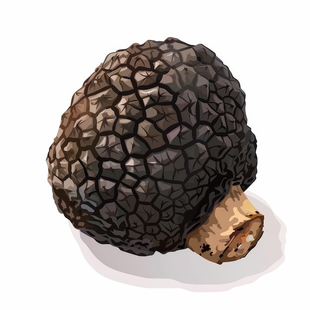 Foto truffel paddenstoel illustratie op witte achtergrond voor voedsel of natuur ontwerpt generatieve ai