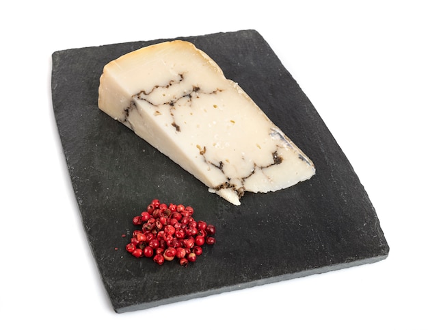 Truffle cheese isolated