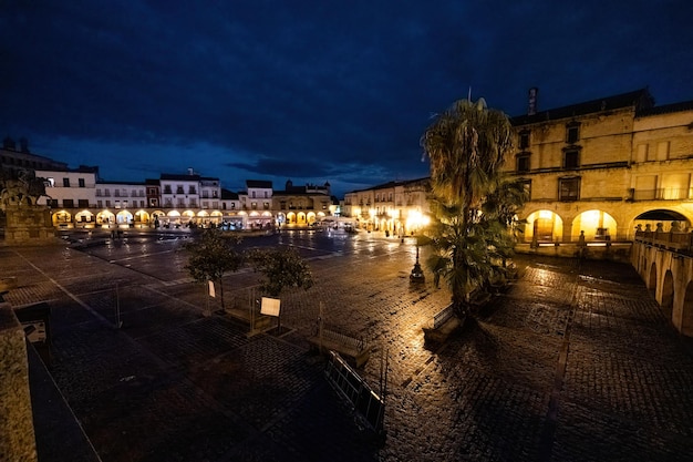 Trujillo Square glows in twilight charm