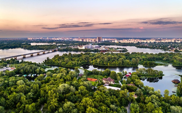 Trukhaniv island on the dnieper river in kiev ukraine