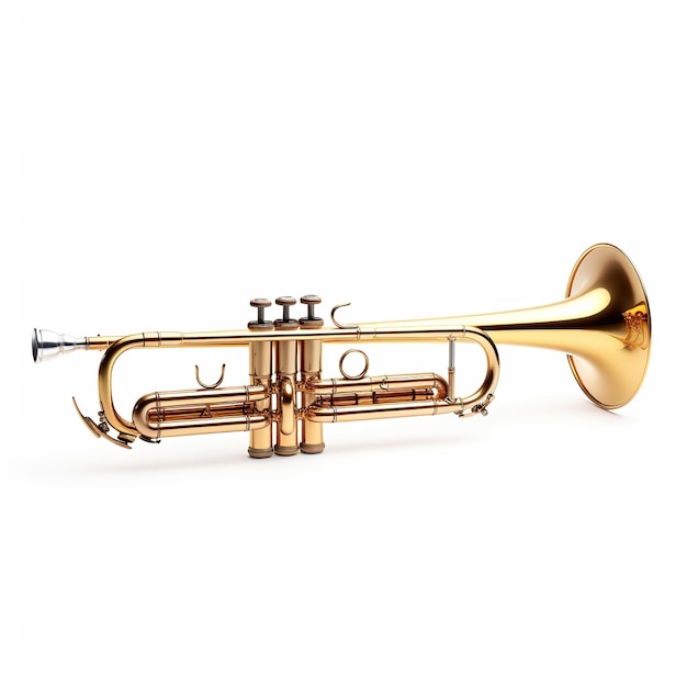 Trumpet Harmony on a White Background