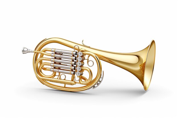 Trumpet isolated on a white background 3d render image