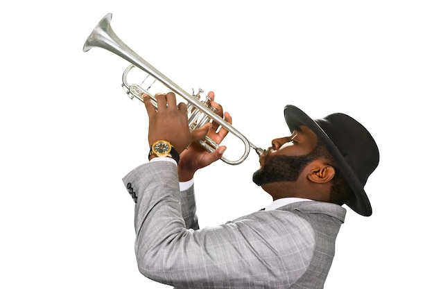 Trumpeter performing.