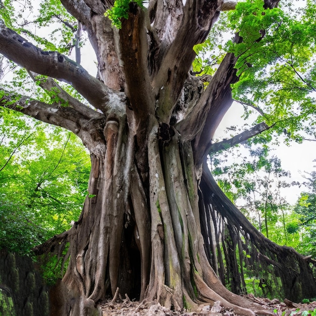 a trunk tree roots system