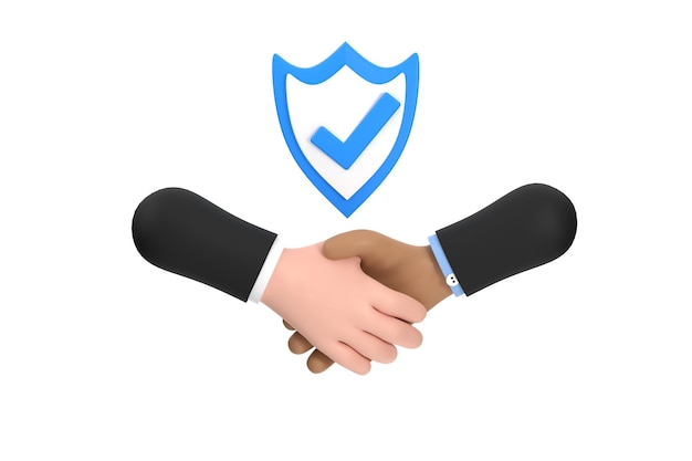 Значок доверия Значок рукопожатия Символ партнерства и соглашения Доверие для защиты