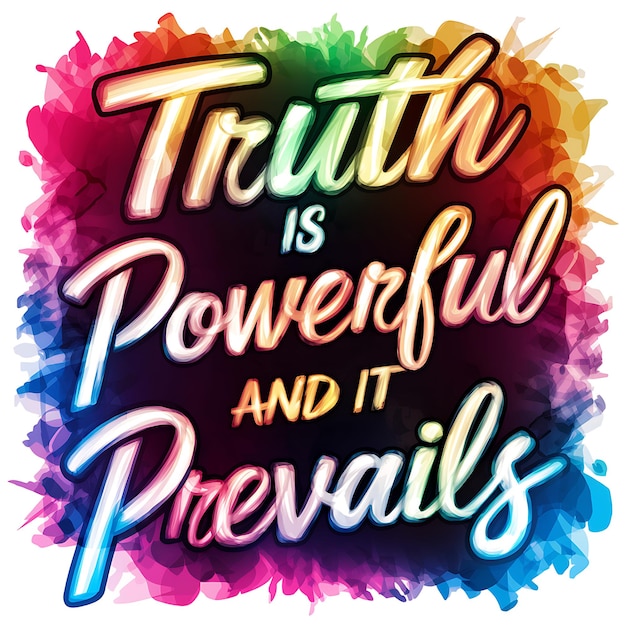 truth is powerful and it prevails tshirt design motivational quote illustration typography