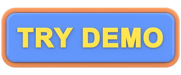 Try demo button 3D illustration