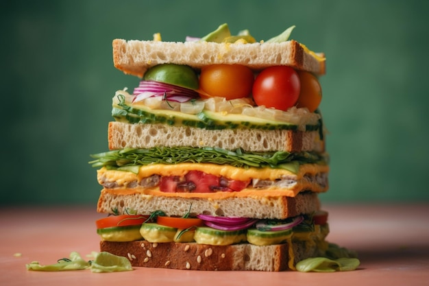 Try a tasty and colorful vegan sandwich full